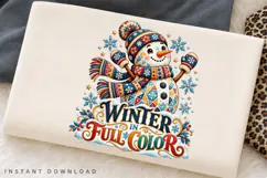 Winter in Full Color Cute Snowman Winter Holiday PNG Product Image 2