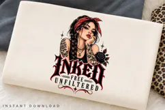 Inked Free Unfiltered PNG Sublimation Design, Tattooed Girl Product Image 2