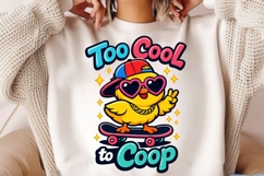 Too Cool to Coop Funny Skater Chick PNG Design Product Image 2
