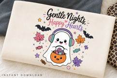 Gentle Nights Happy Hearts PNG, Cute Ghost Headphones Product Image 2