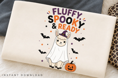Fluffy Spooky And Ready PNG Sublimation Design, Ghost Llama Product Image 2