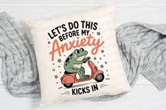 Frog Riding Scooter Before Anxiety Kicks Sublimation PNG Product Image 2