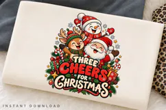 Three Cheers for Christmas Santa Snowman Reindeer Holiday Product Image 2