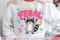 Feral Raccoon PNG Design, Funny Trash Panda Sublimation, Cut Product Image 2