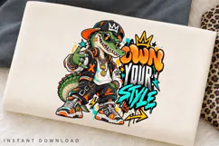 Edgy Crocodile Streetwear Character with Cap, Sunglasses Product Image 2
