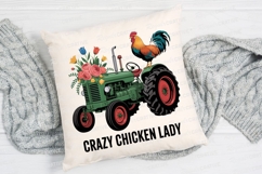 Vintage Tractor Chicken Design With Colorful Sublimation PNG Product Image 2