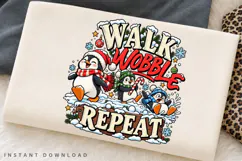 Cute Penguin Winter Walk Wobble Repeat Funny Christmas Product Image 2