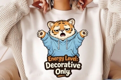 Energy Level Decorative Only PNG, Funny Lazy Tiger PNG Product Image 2