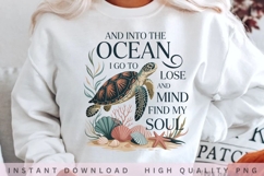 Into The Ocean Sea Turtle PNG Design Product Image 2