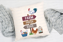 Farm Fresh Eggs Cartoon Rooster Chicken Sublimation PNG Product Image 2