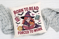 Witch Reading Book with Dragon Butterflies Sublimation PNG Product Image 2