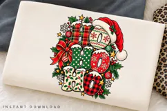 Merry Ho Ho Christmas Santa Hat Holiday Winter Typography Product Image 2
