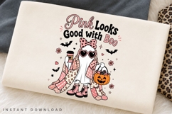 Pink Looks Good With Boo PNG, Pink Ghost Coffee Sublimation Product Image 2