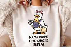 Mama Mode Love Snacks Repeat Duck Mom PNG Design Product Image 2