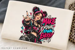 Make Your Own Energy Edgy Punk Girl with Pink Blue Hair and Product Image 2