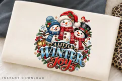 A Little Winter Joy Snowman Family Christmas Holiday PNG Product Image 3