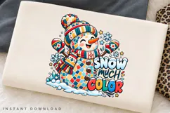 Cute Snowman Snow Much Colorful Winter Christmas Holiday PNG Product Image 2