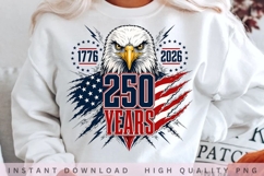 250 Years Patriotic Eagle PNG Design, 1776 2026 American Product Image 2