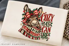 Cute Donkey Cozy Christmas Joy Holiday Winter Festive PNG Product Image 2