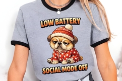 Low Battery Social Mode Off PNG, Funny Tired Dog PNG Product Image 2