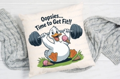 Cartoon Duck Lifting Weights Ice Cream Sublimation PNG Product Image 1