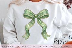 Green Coquette Bow PNG Design Product Image 1