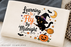 Learning To Fly By Midnight PNG Sublimation Design, Black Product Image 2
