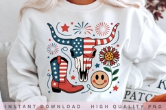 Patriotic Cowboy Skull PNG Design Product Image 2