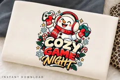 Cute Snowman Cozy Game Night Christmas Winter Holiday Design Product Image 2