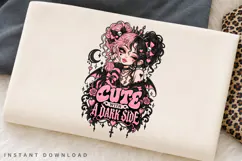 Cute With A Dark Side PNG, Gothic Girl Clipart, Pink Goth Product Image 2