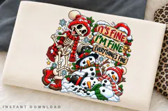 It's Fine I'm Fine Everything's Fine Funny Christmas Product Image 2