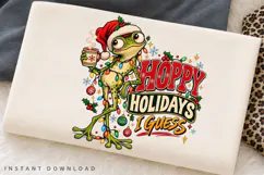 Hoppy Holidays I Guess Funny Christmas Frog Holiday PNG Product Image 2