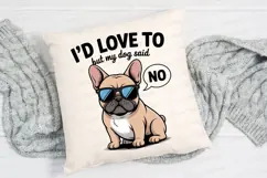French Bulldog with Sunglasses and Speech Sublimation PNG Product Image 2