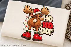 Ho Ho Hoof PNG Sublimation Design, Funny Christmas Moose But Product Image 2