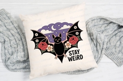Bat with Roses and Flowers Against Purple Sublimation PNG Product Image 2