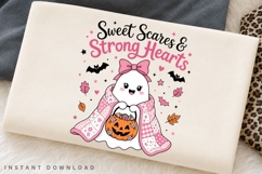 Sweet Scares And Strong Hearts PNG, Pink Ribbon Ghost Product Image 2