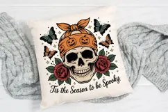 Halloween Skull with Bandana Roses Sublimation PNG Product Image 2