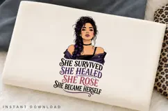 She Healed She Rose PNG Sublimation Design, Side Braid Product Image 2