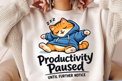 Productivity Paused Cat PNG, Funny Sleeping Cat PNG Design Product Image 2