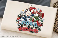 Cozy Cold Weather Warm Hearts Cute Snowman Christmas Winter Product Image 2