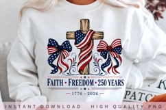Faith Freedom 250 Years Cross PNG Product Image 2