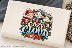 Cozy Cloud Club Cute Winter Lambs Christmas Hot Cocoa PNG Product Image 2