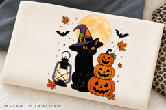 Black Cat Witch PNG Sublimation Design, Halloween Stacked Product Image 2
