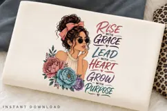 Rise With Grace Lead With Heart PNG Sublimation Design Product Image 3