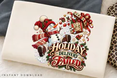 Holiday Delivery Failed Funny Christmas Snowman PNG Product Image 2