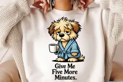 Give Me Five More Minutes Dog PNG, Funny Sleepy Dog Coffee Product Image 2
