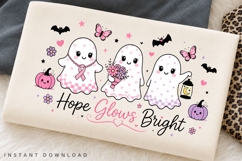 Hope Glows Bright PNG, Pink Ribbon Ghost Sublimation Product Image 2