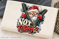 Not Today Funny Angry Santa Christmas PNG Design Product Image 3