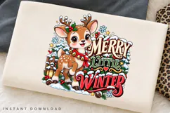 Cute Reindeer Merry Christmas Winter Holiday Design PNG Product Image 2