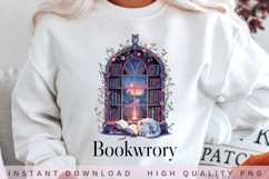 Bookworry PNG, Cozy Book Lover Sublimation, Cat Reading Product Image 1